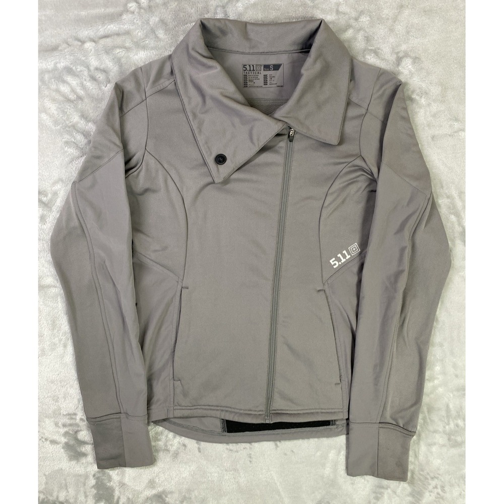 5.11 Tactical Jacket Womens Small Grey Asymmetrical Zip Moto Performance 62075